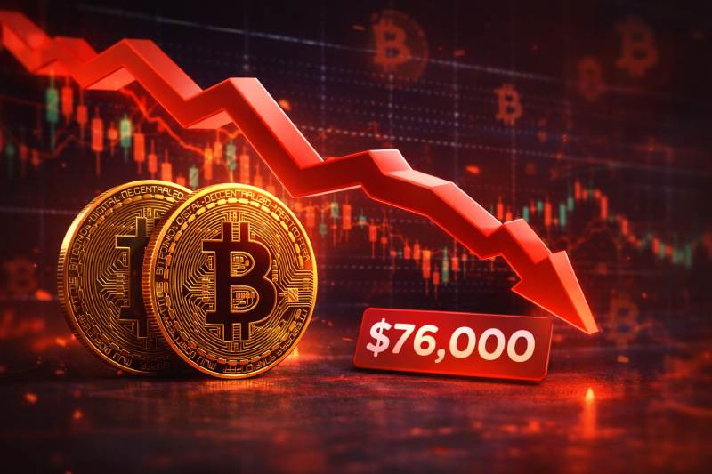 Биткоин демонстрирует касание цены 76000$. Что дальше?