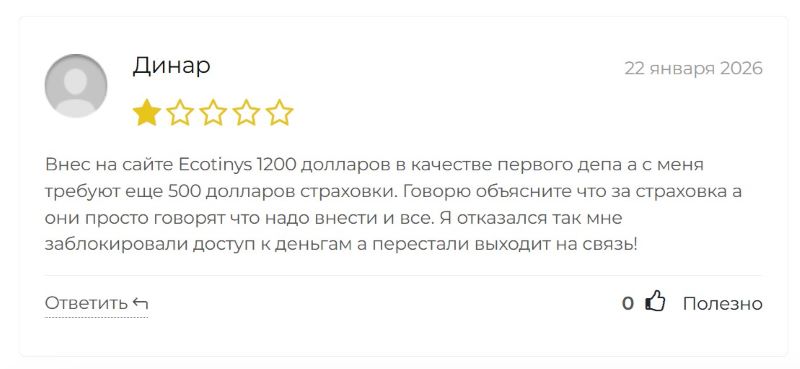 Псевдокомпания Ecotinys — экспертный разбор очередного клонированного лохотрона