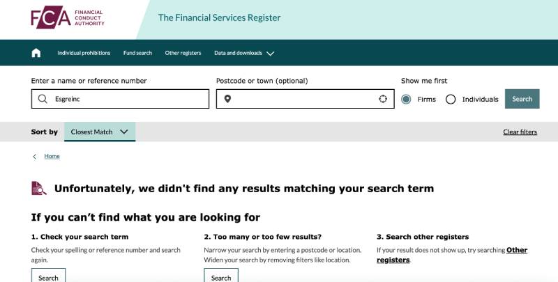 Esgreinc — один из сотни сайтов мошенников по разводу трейдеров на деньги 