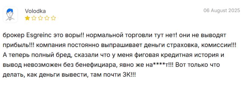 Esgreinc — один из сотни сайтов мошенников по разводу трейдеров на деньги 