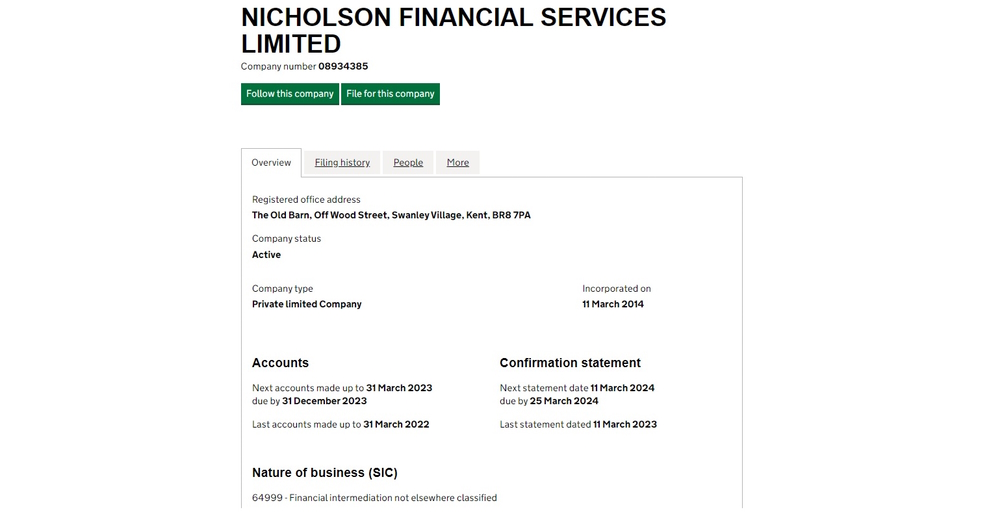 Nicholson Financial Service — надежный брокер с 20-летним стажем или липовый посредник без лицензии?