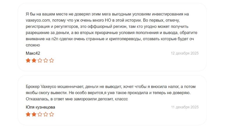 Vaxeyco — брокер-мошенник, который пользуется классическими схемами для обмана и грабежа населения