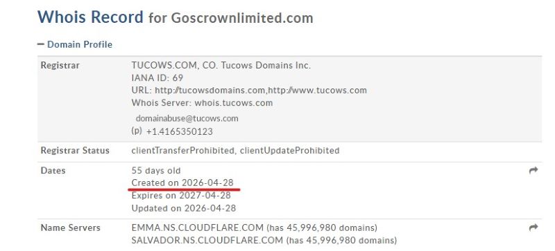Goscrown Limited — псевдоброкерский проект, который использует бренд реальной британской компании для формирования положительной репутации 