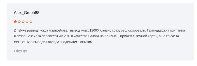 Псевдоброкер Zinelyke — разоблачение очередного финансового развода от известных мошенников 